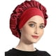 thumbnail image 3 of Set of 2 Satin Night Caps, Silk Night Caps, Satin Night Caps, Night Caps for Women (black + wine red), 3 of 5