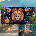 thumbnail image 5 of 1 Pcs 2D Flat License Plate Covers & Frames, Lion Surrounded by Flowers For Decorative Front, Waterproof For Decoration Aluminum License Plate Covers & Frames Cover For Men Women, 12" X 6", 5 of 7