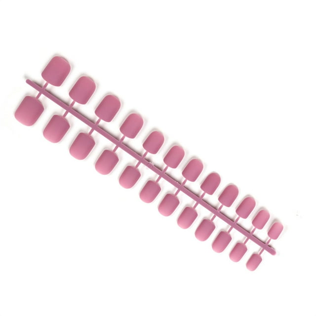 Jumpingount Paquete de 24 uñas postizas de ataúd esmerilado de cabeza cuadrada corta DIY uñas acrílicas con personalidad de estilo francés Juegos de manicura 24 púrpura