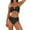 Black, variant on Swimsuit for Women,Solid Color Beaded Rope Two Piece Swimsuit Woman,S