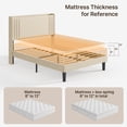 thumbnail image 5 of Asofer Full Bed Frame w/Upholstered Wingback, Wood Slats, Charging Station & LED Lights, Beige, 5 of 11