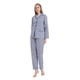 thumbnail image 4 of Apparonia S S Conjuntos de Pijama para Mujer Ropa de Dormir de Algodón Camisa de Manga Larga con Botones Al Frente y Pantalón Ropa de Dormir Cuello con Solapa Pjs Conjuntos de Descanso Rayas Azule, 4 of 6