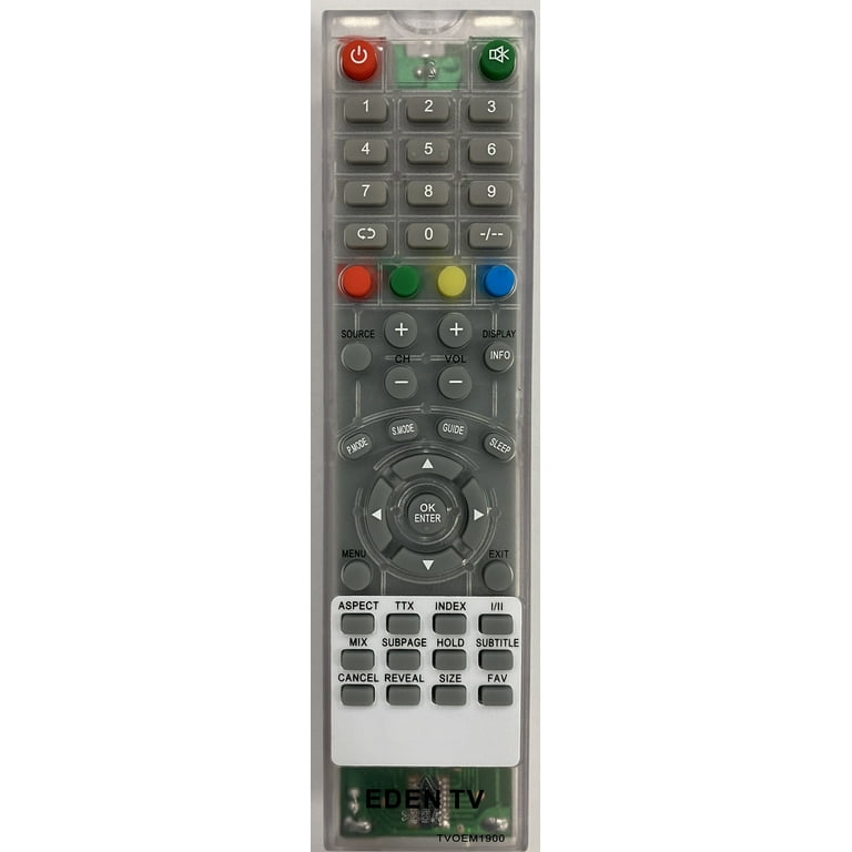 Eden TV Remote Control TVOEM1900 Clear Transparent Remote for EDEN Prison  TVs 