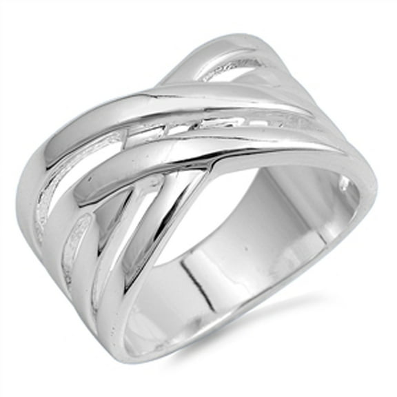 Criss Cross Infinity Knot Wide Ring .925 Sterling Silver Band Jewelry Female Male Unisex Size 8