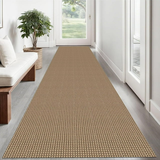 Braided Area Rug x Ft Washable Rugs for Entryway Throw Rugs Rubber Backed Boho Door Mat Indoor Entrance Cotton Kitchen Rugs Woven Front Door Rug for Foyer Living Room Tan/