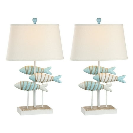 Madison Fish - Madison Avenue Furniture International Seahaven Fish Coastal Table Lamp - Glacier Blue