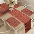 thumbnail image 2 of Ambesonne Honeycomb Table Runner & Placemats, Honey Bees and Flowers, Placemat 4 pcs + Runner 16"x90", Rust and White, 2 of 2
