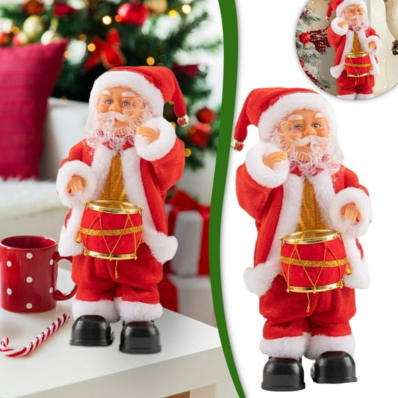 Hearth & Gear Jolly Santa Animated Musical Drumming Festive Holiday And For All Ages With Motion And Sound Musical Piano Carpet Birthday 2 Years Games for Children 6 Months Educational Games 5 Years