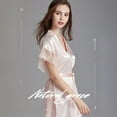 thumbnail image 2 of Lindreshi Robes for Women Clearance Women's Sleeveless Lace Trim Silk Nightgown Thin Lace-up Homewear Pajamas, 2 of 4