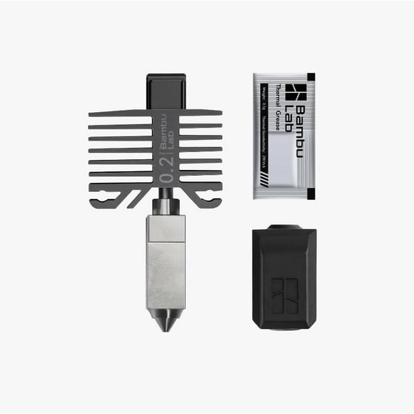 BAMBULAB Official Bambu Lab Hotend with Nozzle - X1 Series and P1 Series Compatible with P1S P1P X1C X1 Carbon 3D Printer (.2mm Stainless Steel)
