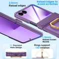 thumbnail image 3 of Vizvera para Samsung Galaxy Z Flip 7 Case con Soporte de Anillo y Protector de Pantalla y Protección de Bisagra, Carga Inalámbrica, Sensación de Piel PC Mate, Funda de Teléfono a Prueba de Golpes-mor, 3 of 9
