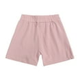 thumbnail image 4 of Lilgiuy Toddler Baby Boys Girls Summer Outfit Casual Solid Color Short Sleeve T-shirt Tops Elastic Waist Shorts Set Infant 2Pcs Clothes Home Wear (Pink,8-9 Years), 4 of 4
