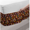 thumbnail image 2 of Geometric Bed Skirt, Bold Triangular Frames with Blots Inside and Creative Illustration, Elastic Bedskirt Dust Ruffle Wrap Around for Bedding Decor, 4 Sizes, Multicolor, by Ambesonne, 2 of 2