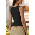 thumbnail image 5 of Women'S Square Neck Sleeveless Tank Tops Basic Tight T-Shirts Black S, 5 of 9