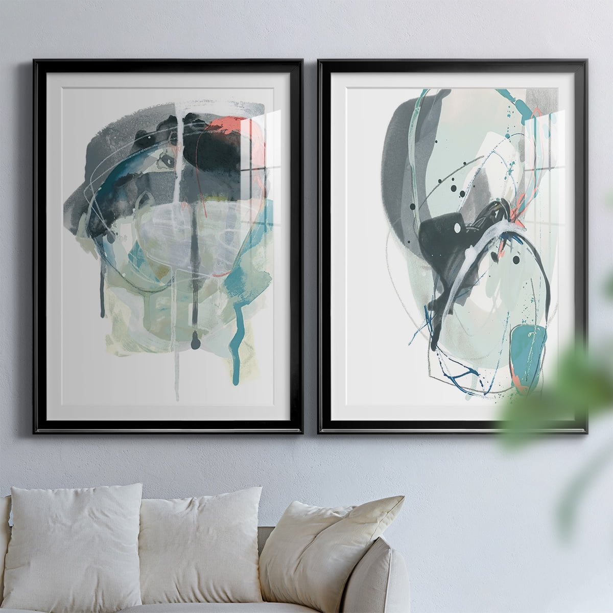 Wexford Home Stone Aperture III Premium Framed Print, 30.5" x 42.5" - Ready to Hang, Black (Set of 2)