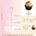 thumbnail image 2 of Unique Bargains 3-Layer Heart Shaped Cupcake Stand White Glod Tone, 2 of 6