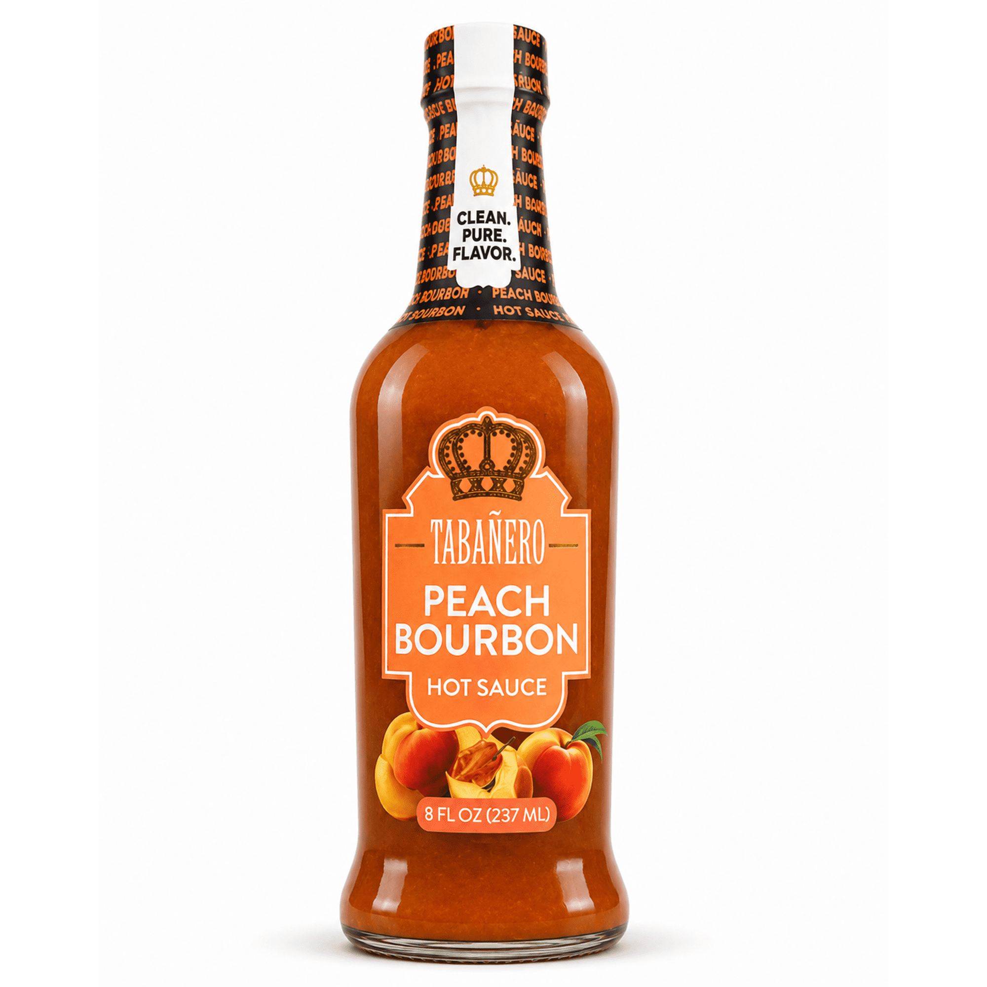 (2 pack) Tabanero Peach Bourbon Hot Sauce, Southern Sweet Heat, Mild, 8 oz