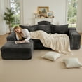 thumbnail image 5 of Kelyda 105" Modular L-Shaped Cloud Sofa, Plush Boneless Sectional with Deep Seats Chaise Corduroy Fabric, Gray, 5 of 9