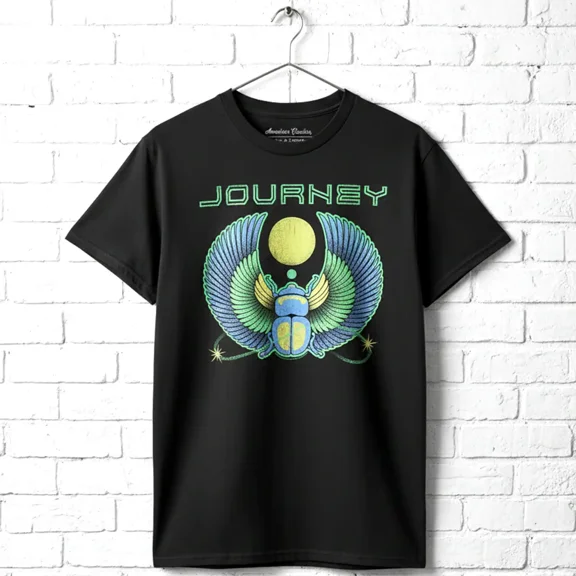 Journey Neon Freedom Scarab Men's T Shirt (Black, AdultS)