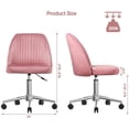 thumbnail image 5 of Vanspace Home Office Desk Chair Velvet Task Chair Vanity Chair Computer Chair with Wheels Adjustable Mid-Back Twill Swivel Chair for Dresser Table Work Study Living Room, Pink, 5 of 5