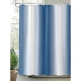 thumbnail image 2 of Fsddascl Lake Blue White Ombre Shower Curtain Set - 60" x 72" Washable Bathtub Curtain with 12 Hooks, Retro Minimalist Gradient Art Waterproof Fabric Stall Shower Curtains for Bathroom/Bathtub, 2 of 6