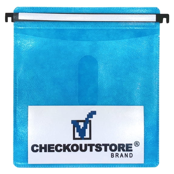(200) CheckOutStore CD Double-sided Refill Plastic Hanging Sleeve (Blue)