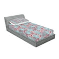 thumbnail image 2 of Ambesonne Vintage Fitted Sheet & Pillow Sham Set, Oriental Spring Flowers, Twin, Pink Pale Blue, 2 of 2