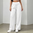 thumbnail image 5 of Women's Casual Sweatpants Solid Color High Waist Elastic Drawstring Straight Leg Loose Relaxed Fit With Pockets, 5 of 8