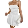 thumbnail image 2 of Party Solid Color Spaghetti Strap Dress for Summer White XS, 2 of 7
