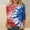 Multicolor, variant on Odbmxy Womens Tshirts 3/4 Sleeve Patriotic Independence Womens Plus Size Tops Summer Festivals Loose Casual Tie-Dye Tops