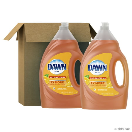 Dawn Ultra Antibacterial Hand Soap, Dishwashing Liquid Dish Soap, Orange Scent, 2 count, 56 fl oz