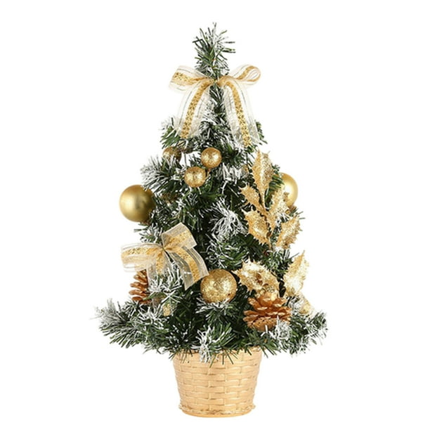Árbol de Navidad artificial de escritorio Sunnimix decoración dorado Adornos navideños