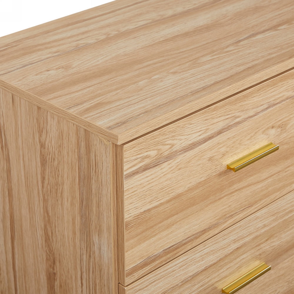Aukfa Wood 9 Drawer Dresser for Bedroom, Long Chest of 9 Drawers TV Stand,Walnut