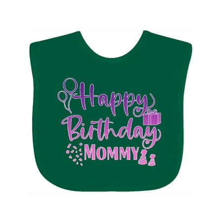 

Inktastic Purple Happy Birthday Mommy Gift Baby Boy or Baby Girl Bib