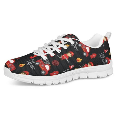 

Cartoon Firemen Print Lightweight Sport Jogging Running Shoes For Women Nurse Walk Casual Shoes Mesh Ladies Sneakers Woman Flats