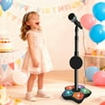 thumbnail image 2 of Noehoiugi Mini Microphone Toy, Microphone With Stand, Microphone Stand With Light, Microphone For Singing Family Performance Easy Carrying Gifts, 2 of 4