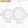 thumbnail image 3 of Goodluck 200PCS Rose Gold Plastic Plates, Heavy Duty Disposable Rose Gold Plates with 100 10.25 inch Dinner Plates and 100 7.5 inch Dessert Plates. Disposable Plates for Party, Wedding, Valentines, 3 of 6