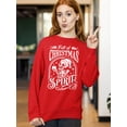 thumbnail image 2 of Full of Christmas Spirit Funny Skeleton Holiday Season Shirt Crewneck Sweatshirt, S, Red, 2 of 6