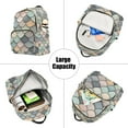 thumbnail image 5 of FORMRS Mini Backpack Purse for Women Quilted Travel Daypack Casual Shoulder Bag, Green Art Pattern, 5 of 7