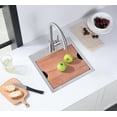 thumbnail image 2 of 15x15 Inch Stainless Steel Drop in Kitchen Bar Sink,  Handcrafted 18 Gauge Topmount Workstation Small Wet Bar Sink R10 Corners RV Sink Single Bowl with Strainer, Bottom Grid & Cutting Board, 2 of 7