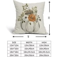 thumbnail image 5 of Fall Pillow Covers 18x18 Set of 2 Autumn Watercolor Pumpkin Flower Leaves Print Throw Pillows Thanksgiving Outdoor Decorative Case Linen Cushion Farmhouse Decor for Home Couch Sofa Bed, 5 of 6