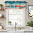 thumbnail image 2 of Abstract Mountains Valance Curtain Red Green Gradient Color Blocks Modern Window Valances Rod Pocket Short Curtains Window Treatments for Kitchen Bedroom Bathroom Laundry 54" x 18", 2 of 9