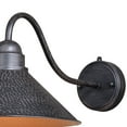 thumbnail image 3 of Outland 1 Light Dusk to Dawn Black Gold Farmhouse Barn Dome Outdoor Wall Lantern, 3 of 4