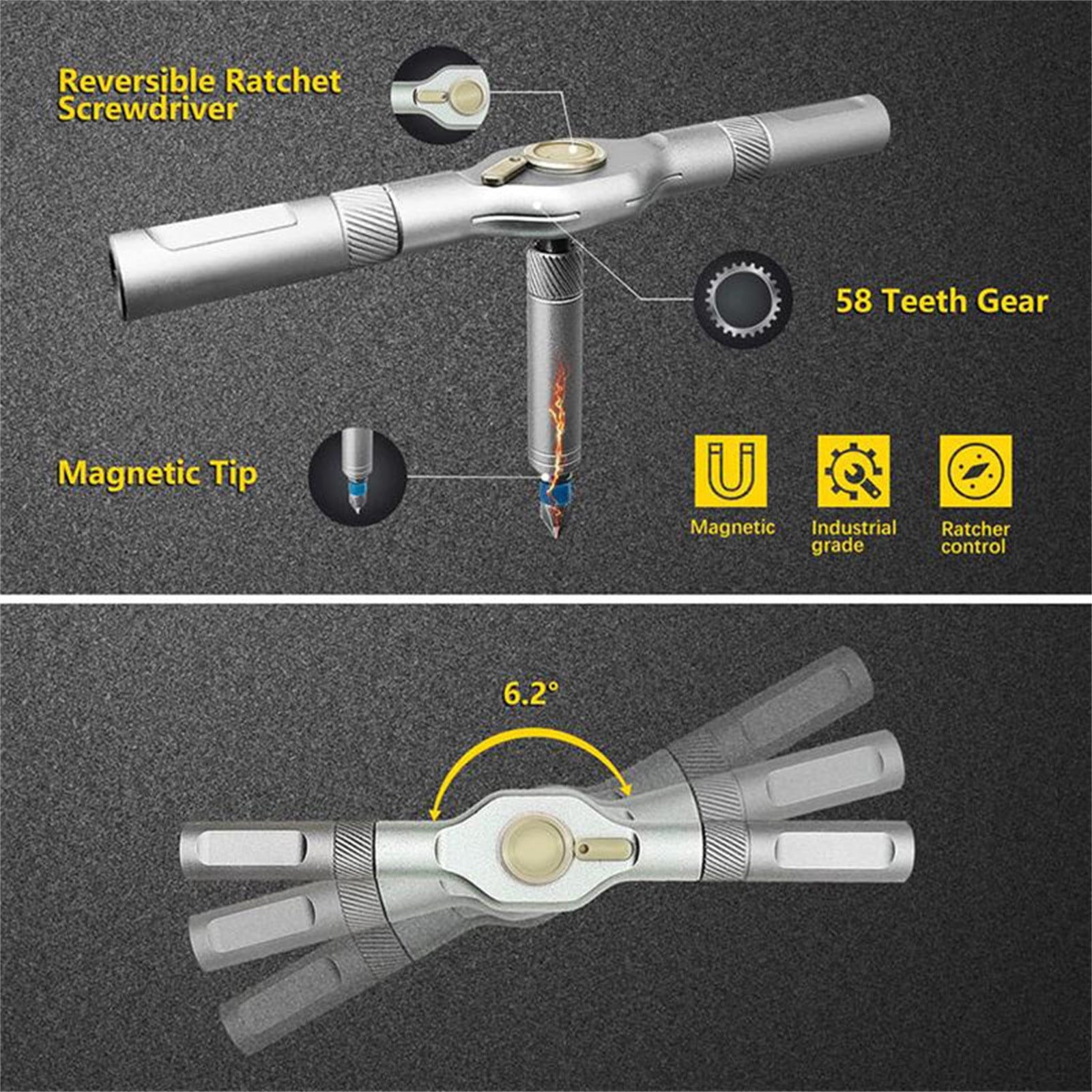 24-in-1 Magnetic Screwdriver Sets, Multi-Function Screwdriver Tool Set with Removable T-Ratchet Handle, Ratchet Screwdriver Set for Furniture Assembly, Electrical Appliance Repair