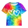thumbnail image 6 of zaveiop 4-7Y Tween Girl Clothes 2 Piece Short Sleeve Tie Heart Print Top Shorts Teen Girl Summer Outfits Short Set (Yellow, 4-5 Years), 6 of 6
