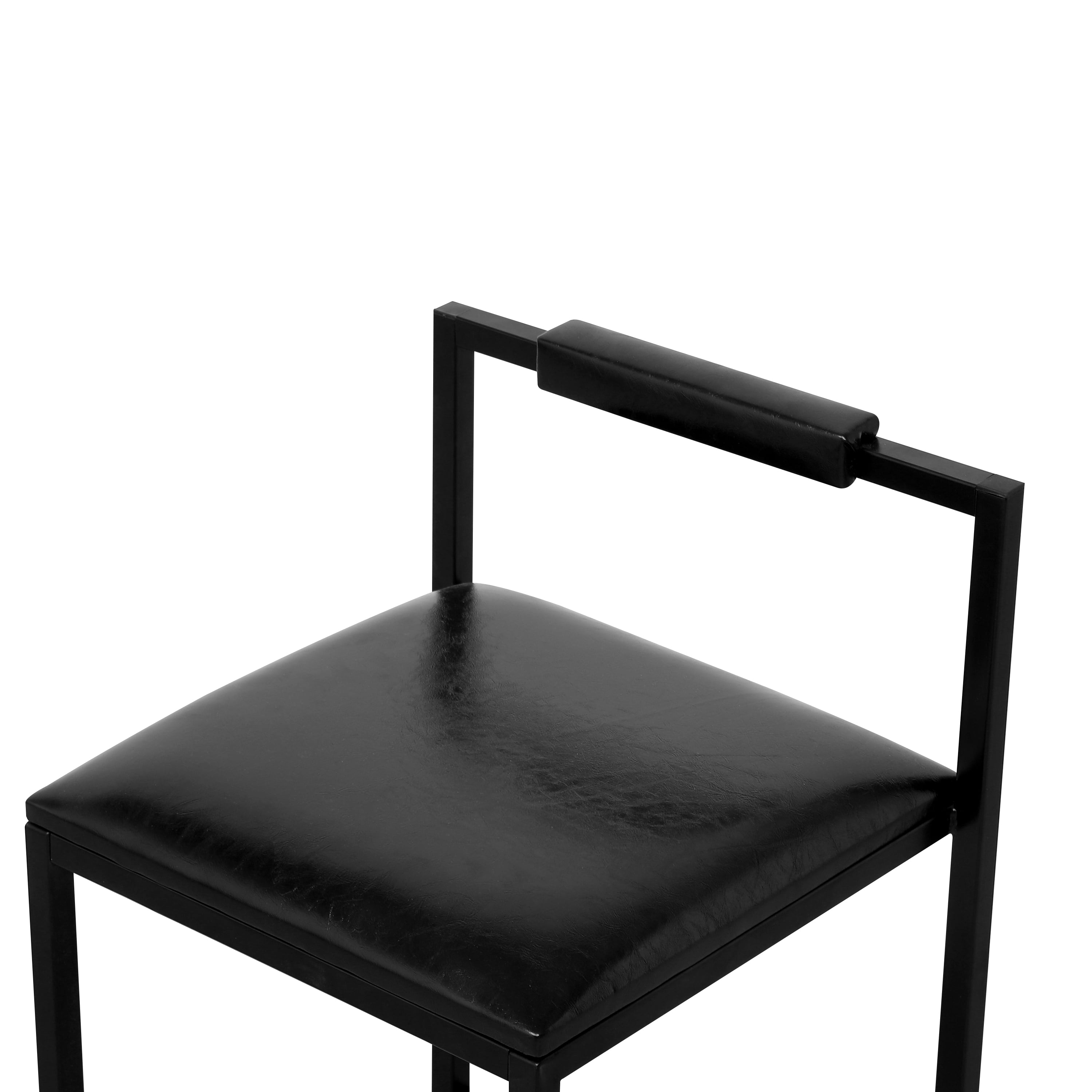 Yardi Yard Leather Backless 26" Barstools Set of 2, Bar Chair for Kitchen Dining Room, Black Yardi Yard Leather Backless 26" Barstools Set of 2, Bar Chair for Kitchen Dining Room, Black