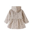thumbnail image 3 of Curuila Child Girls Long Coat Long Sleeve Floral Print Hooded Jacket For Girls Spring Autumn Comfortable Outerwear Size 3-4 Years, 3 of 3