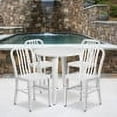 thumbnail image 2 of Flash Furniture Chad Commercial Grade 30" Round White Metal Indoor-Outdoor Table Set with 4 Vertical Slat Back Chairs, 2 of 5