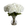 Nearly Natural Large Hydrangea with Vase Silk Flower Arrangement