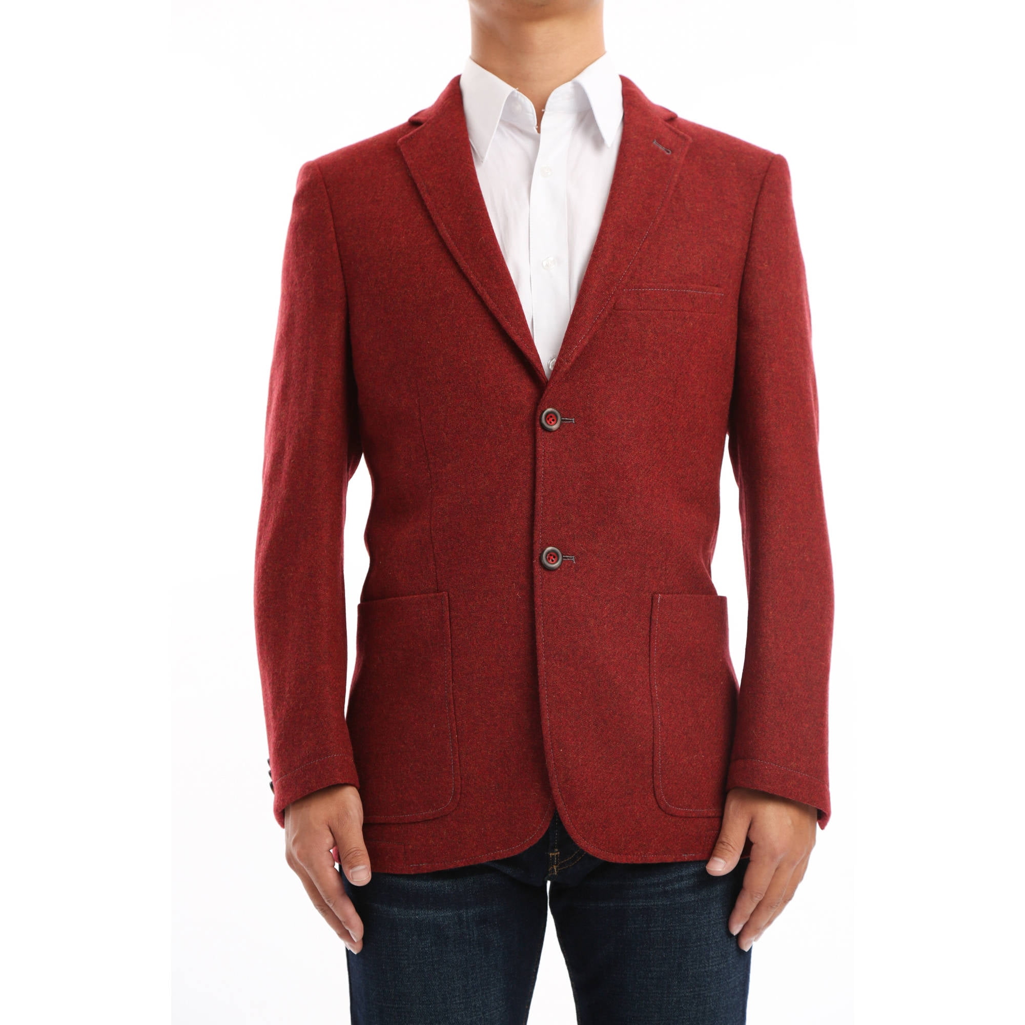 Brick Red Contrast Stitch Classic Fit 